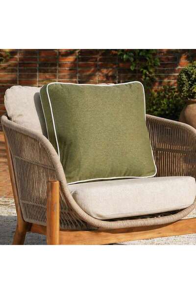 PAN HOME وسادة ظهر زيتونية اللون 56x50x7 سم، إغلاق بسحاب، 240 جرام لكل متر مر...