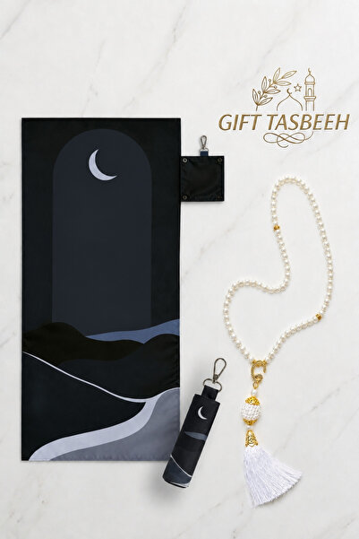 ZAINABS CHARM SAJADAH - Luxury Portable Travel Prayer Mat with Pearl Tasbeeh ...