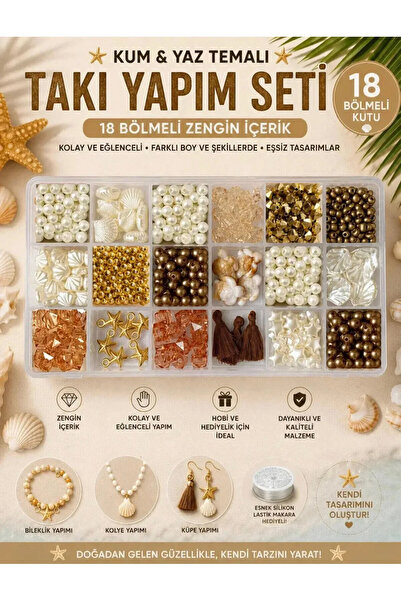 By MO Accessories Kum ve Yaz Temalı Renklerde | Takı Yapım Hobi Seti | Boncuk...