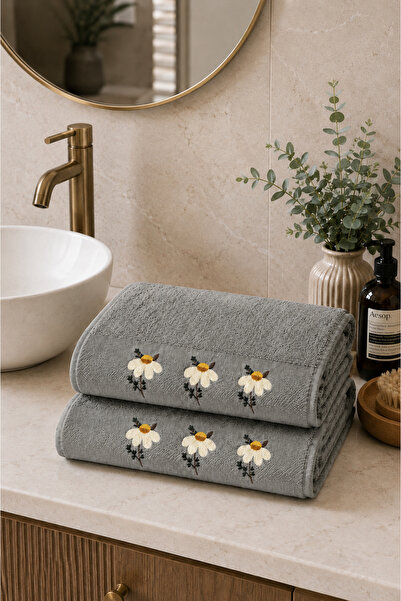 Vannes Home 100% Cotton Luxury Punch Embroidered 2-Piece Hand and Face Towel ...