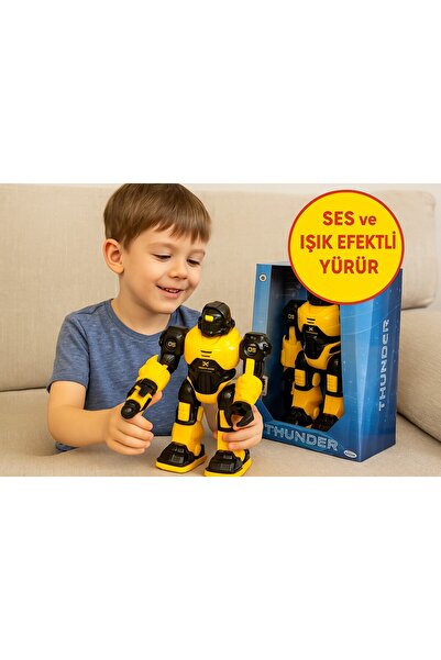 TOYFEST Thunderbolt Sesli Işıklı Yürüyen Robot 25 cm – Çocuklara Eğlenceli Ha...