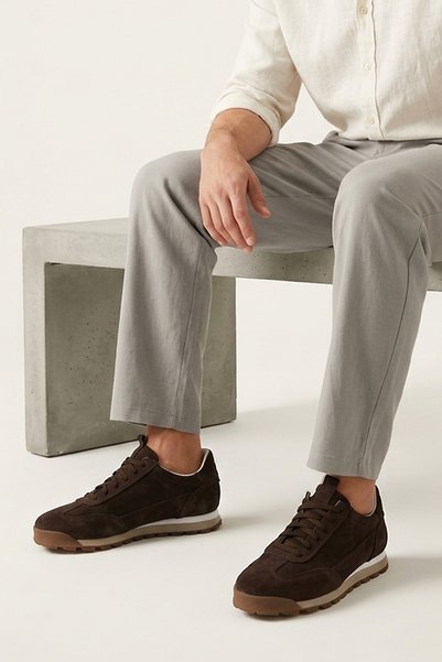 Ziya , Men's Genuine Leather Sneaker 1611026Z1030 Brown