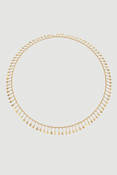 Gusto Sallantılı Uzun Kolye - Gold