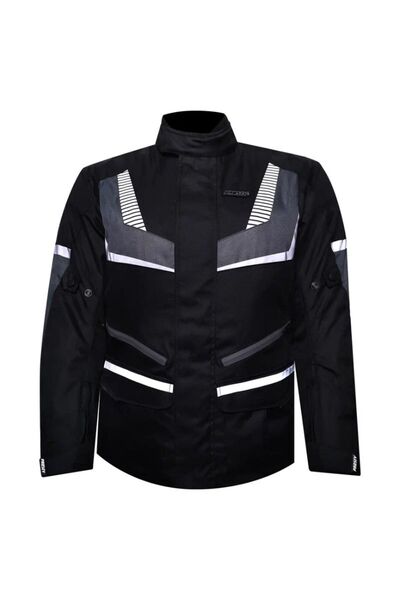 ebakbak Motosiklet Montu Maxdura Kumaş 4 Mevsim Reflektör Uzun Model Ark01 Grey
