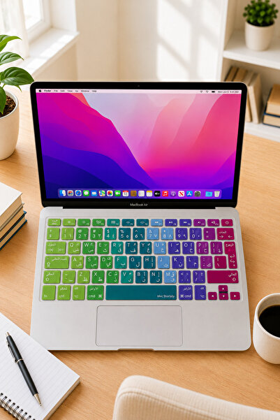 Mcstorey Arapça Klavye Macbook Air Pro Kılıf Klavye Koruyucu (ESKİ USB'Lİ MOD...