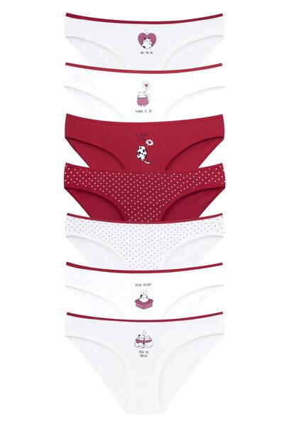 Dominant Chiloți de damă din bumbac colorați, tip BIKINI, pachet de 7