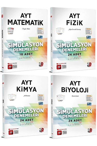 3D Yayınları 2023 Ayt Matematik-fizik-kimya-biyoloji Denemeleri Dörtlü Set