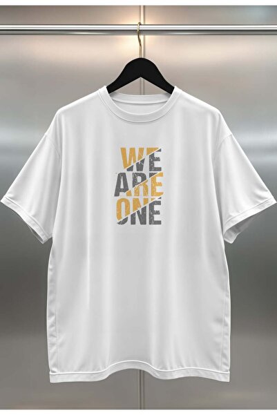 buzagi tasarım ürünleri Organic Cotton Digital Printed Oversize White T-Shirt