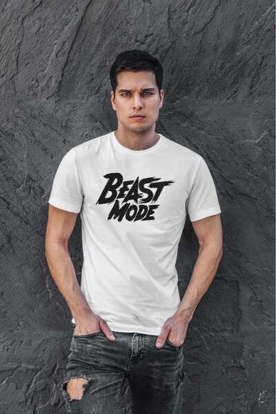 buzagi tasarım ürünleri تي شيرت أبيض من Beast Mode Gamer Regular Mold