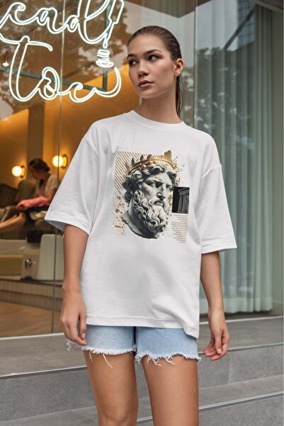 buzagi tasarım ürünleri Urban Oversize Unisex White T-Shirt