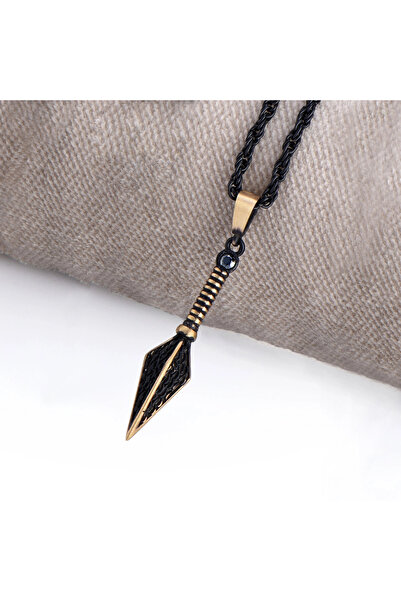 Apptakı Zcn Zirkon Taşlı Antik Kunai Kolye - Zcn0052