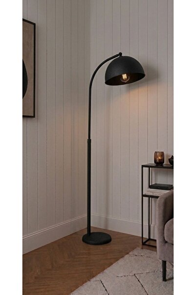 avizade NEBULA Siyah Metal Retro Lambader - Modern Salon Aydınlatması-Eğimli ...