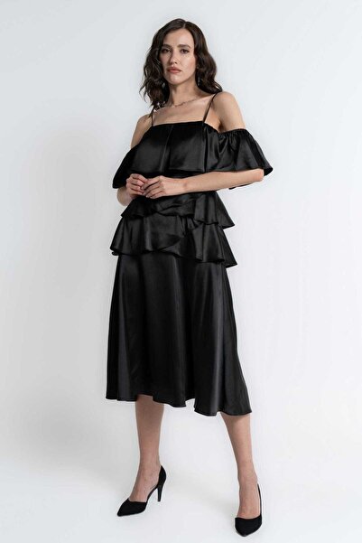 mica Soft Midi Dress with Straps
