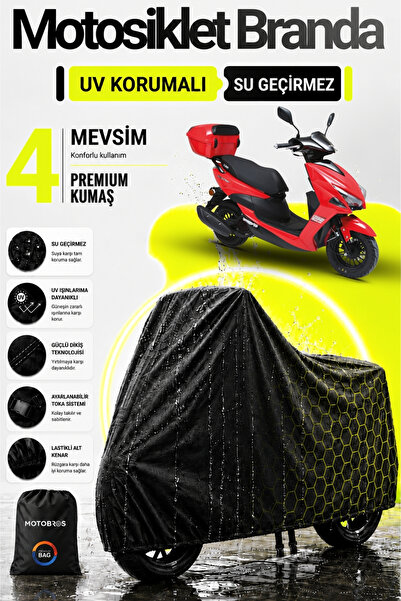 Motobros قماش القنب للدراجات النارية كوبا بيزارو أسود مقاوم للماء ومتين (أعلى...