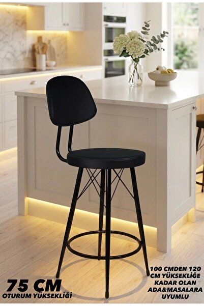 The SANDALYE SHOP Yeni,Dolce Bar Sandalyesi,siyah.100 Ile 115 Cm Arası Olan A...