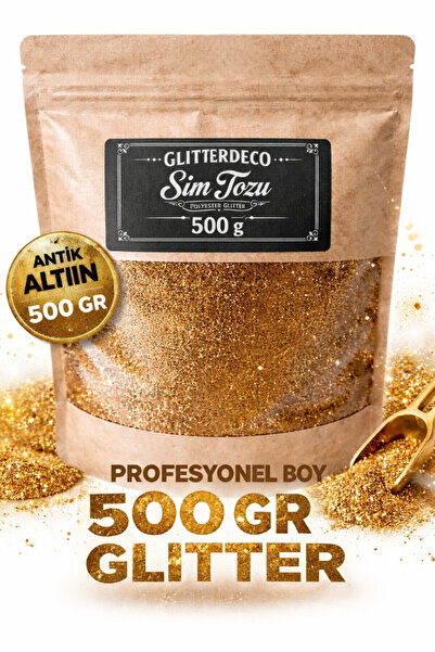 500 gr Toz Sim Antik Altın Glitter Epoksi, Duvar Boya, Hobi Ve Kozmetik Uyumlu