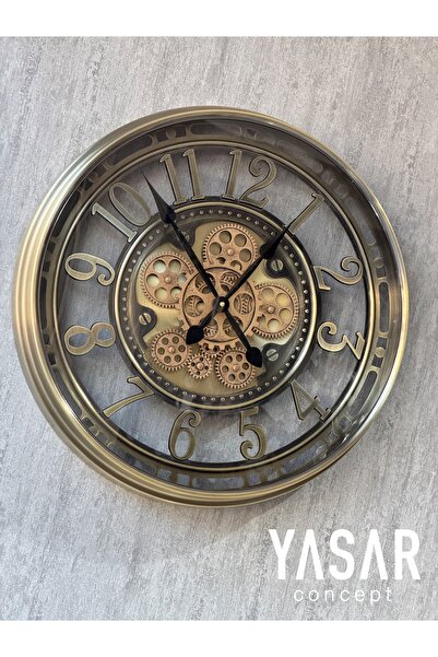 YASAR CONCEPT Rotenzo Metal Çarklı Duvar Saati 55 Cm