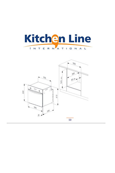 Kitchen Line فرن كهربائي مدمج 60 سم - سعة 75 لتر | 13 وظيفة مع تقنية القلي الهوائي | لون أسود