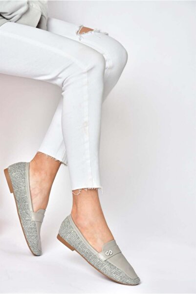 Fox Shoes P820940209 Gri Düz Tabanlı Günlük Kadın Babet