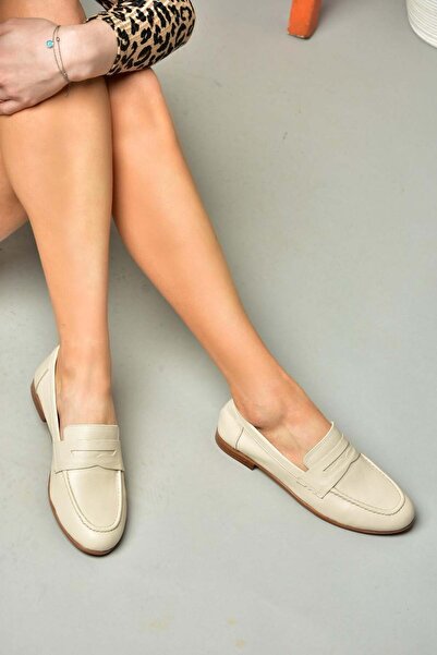 Fox Shoes S944007803 Бежеві жіночі балетки з натуральної шкіри
