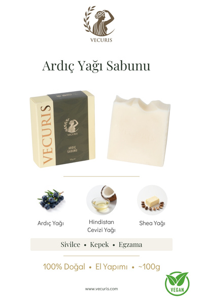VECURIS Anti-Acne and Anti-Dandruff Juniper Soap |   Natural Juniper Oil |   ...