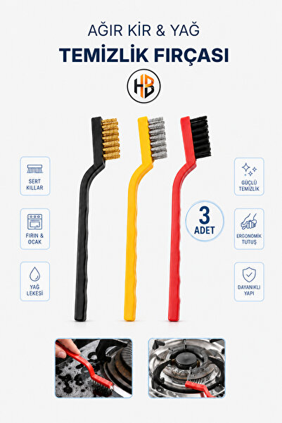 HOBİLON (3 Adet) Sert Yüzeyler için Ağır Kir Yağ Lekeleri ve Fırın Ocak Temiz...