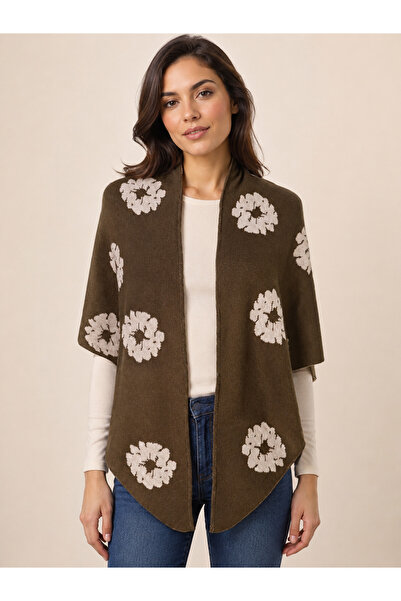 Sebir Moda Şal triunghiular din tricot cu model floral, cu două feţe