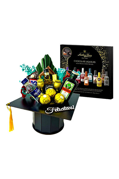 velve Cadou pentru barbati,Praline Anthon Berg 187gr,cutie neagra toca dulciu...