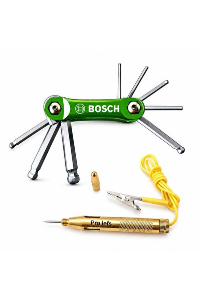 Bosch مجموعة من 8 أدوات ألين (ألان) قابلة للطي مع برغي خراطة