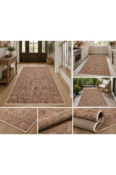 Neşem Halı Boutique EKOHALI Antique ATK 08 Beige Kolay Kullanımlı ve Kaymaz T...