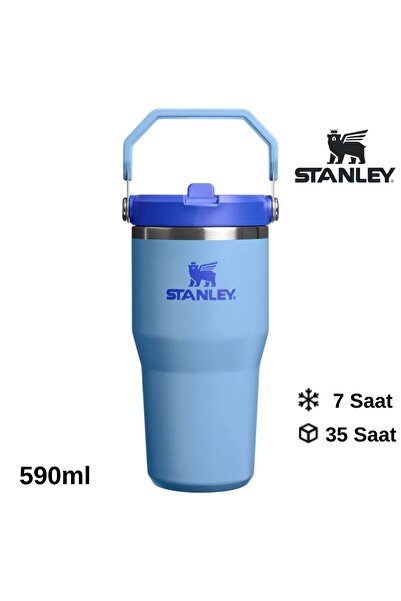 Stanley The Iceflow Flip Straw Thermos Cup with Straw 0.59 Lt Flask Blue