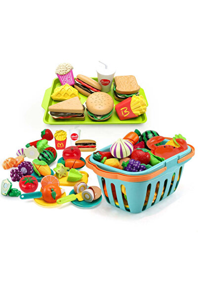 KidProtect Set coș cu produse alimentare pentru copii, cu fructe și legume