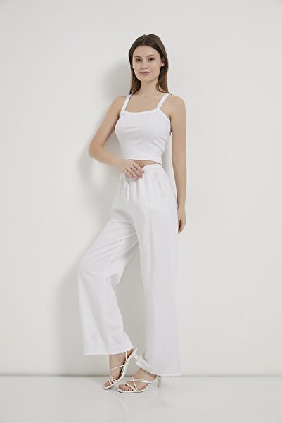 Arma Life Armalife 4760 Tasseled Wide-Leg Gabardine Women's Trousers