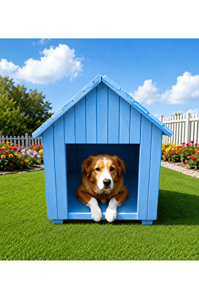 KOP Ahşap kahverengi köpek kulübesi