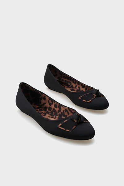 Capone Outfitters Дамски сатенени черни балерини