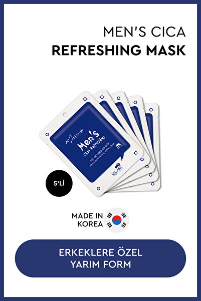 Mjcare Men's Cica Refreshing Mask 5'li - Erkeklere Özel Canlandırıcı Yarım Yü...