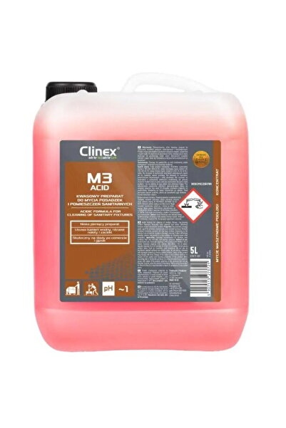 Clinex M3 Киселина, 5 литра, препарат за хигиенични повърхности, почиства и н...