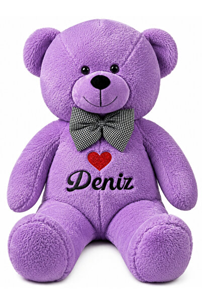 Tosbiş [ İSTEDİĞİNİZ İSMİ YAZIYORUZ ] Peluş Ayıcık Mor -İsim Baskılı Peluş Oy...
