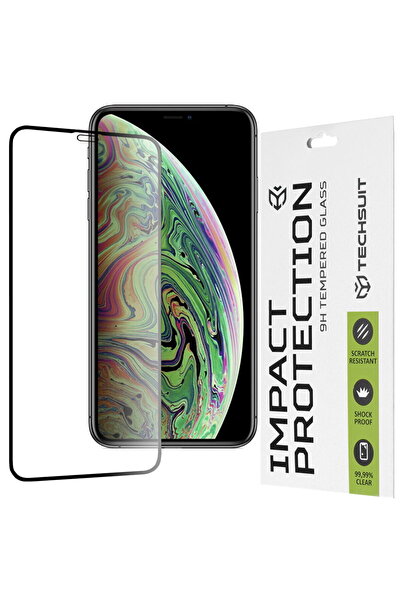 Techsuit Folie pentru iPhone X / XS / 11 Pro - 111D Full Cover / Sticlă cu ad...