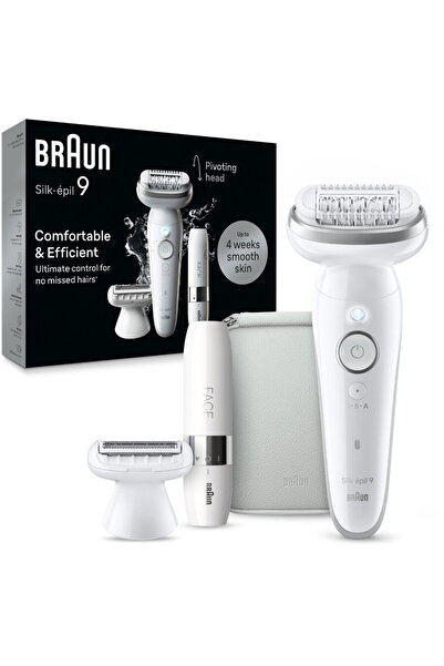 Braun SES9-341 Silk epil 9 40 pensete, 2 viteze, 5 accesorii, SmartLight, Mic...