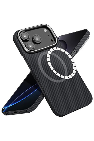 Techsuit Husă pentru iPhone 17 Pro Max - Fibră de Aramidă MagSafe - Negru