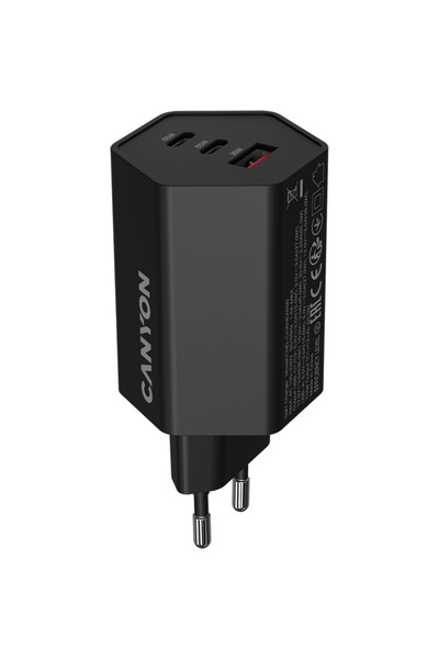 CANYON GaN 2x USB Type-C + USB-A 65W Negru