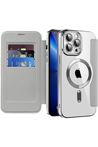 Techsuit Калъф за iPhone 13 Pro Max - SmartMag Book Case - Сив