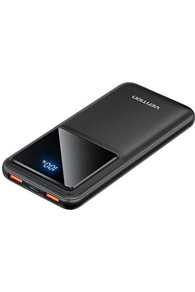 Vention FHKB0, 10000mAh, Micro-USB, USB-C, 2xUSB-A, 22.5W Negru