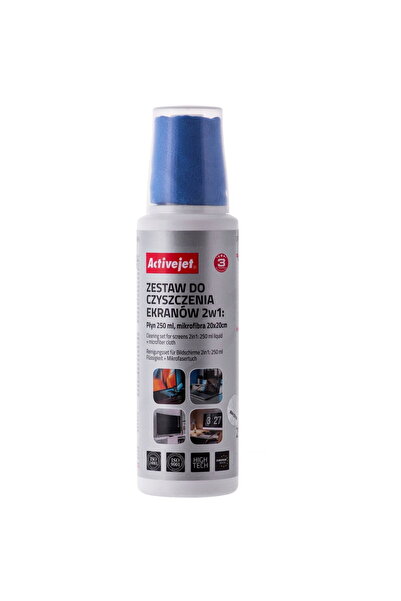 ActiveJet AOC-269 Lichid, Kit de curățare ecran 2 în 1 250 ml, 20x20 cm, Solu...
