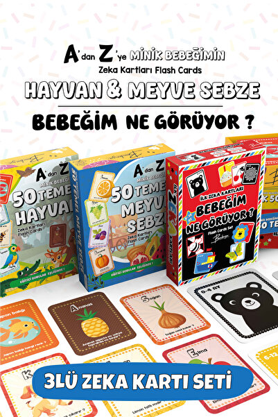 Bunbaza Zeka Kartları 50 Temel Meyve, Sebze, Hayvanlar ve Bebeğim Ne Görüyor ...