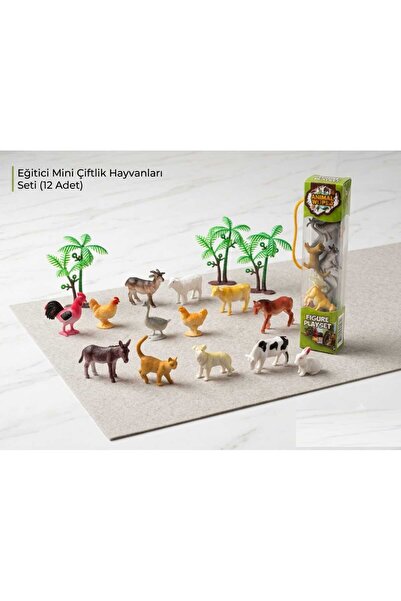 berattoys 12 parça hayvan seti figür oyuncaklar mini hayvanlar çiflik hayvanl...