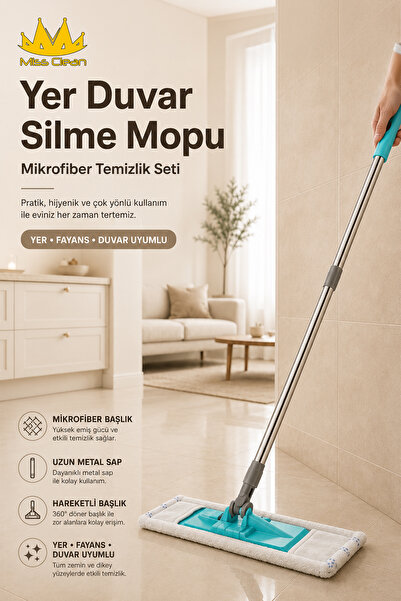 Miss Clean Set de curățare din microfibră, gresie, ștergere pereți, mop