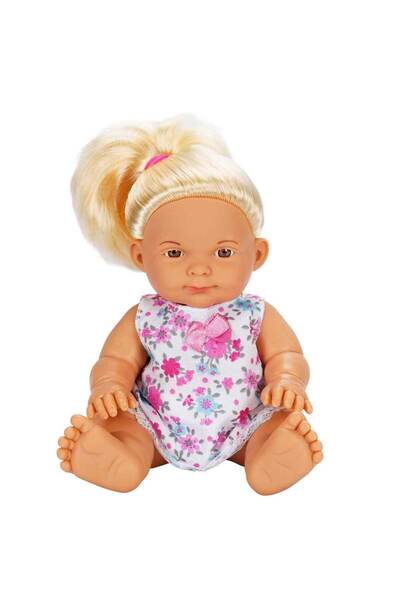 Genel Markalar Nil Bebek 23 cm 20010 - Sarışın Çiçekli Elbise Tebessüm Eden