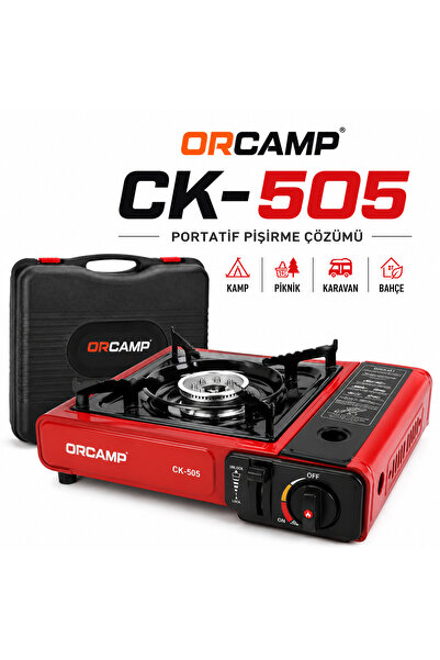 OEM Orcamp CK-505 Portatif Kamp Ocağı Çantalı Gaz Stop Emniyetli KTS-227 Kart...